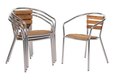 Bolero Ash Wood Stacking Chairs (Pack 4)